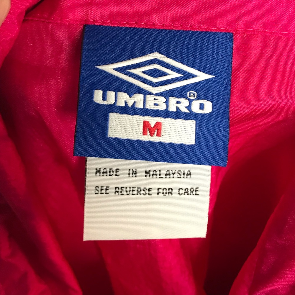 Vtg 90s Umbro Hot Pink Quarter Zip Windbreaker - Picture 6 of 8